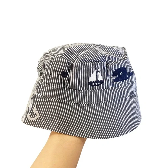 NWT Nautical Sailor Themed Bucket Hat Infant Boys Size 6-12 months - Picture 1 of 8